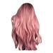 DOPI Headband Wigs Women s Pink Micro Curl Headgear Wavy Curl Wig Can Be Straightened and Bent Pink