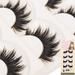 Mairbeon 5 Pairs Soft Makeup Thick False Eyelashes Eye Lashes Long Black Nautral Handmade