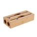 Tohuu Wrap Dispenser Cutter Foil Plastics Organizer Food Cling Film Drawer Aluminum Slide Bamboo Reusable Smoothly Cutting Holder Storage Home Kitchen Supply enjoyable