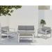 JEAREY 4 Pieces Outdoor Patio Furniture Set Modern Aluminum Patio Conversation Sets Grey