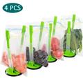 KLZO Baggy Rack Holder for Food Prep Bag/Plastic Freezer Bag/Ziplock Bag Holder Stand Meal Planning/prep Bag Holders 4 Pack - Green