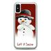 Let It Snow Man Christmas Gift White Case Slim Shockproof Hard Rubber Custom Case Cover For iPhone 13 Mini
