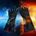 WQJNWEQ Grill BBQ Gloves Heat Resistant Cooking Barbecue Gloves Waterproof Grilling Gloves For Fryer Baking Oven Oil Resistant Neoprene Coating With Long Sleeve