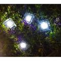 4PCS Solar Ice Cube Lights Solar Frosted Glass Brick Light LED Landscape Light Buried Light Square Cube for Garden Path Patio Outdoor Decoration Cold White