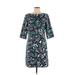 Banana Republic Factory Store Casual Dress - Shift High Neck 3/4 sleeves: Black Dresses - Women's Size 6
