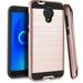For Alcatel 1X Evolve / IdealXtra 5059R / TCL LX A502DL [Luxury Brushed] Shockproof Slim Design Armor Defender Dual Layer Hybrid Rugged PC Plastic Impact Resistant Phone Cover Rose Gold