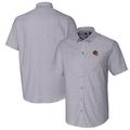 Men's Cutter & Buck Charcoal Cincinnati Bengals Helmet Short Sleeve Stretch Oxford Button-Down Shirt