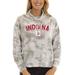 Women's Gray Indiana Hoosiers Maddie Tie-Dye Tri-Blend Pullover Hoodie