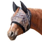 Deluxe Black Signature Fly Mask with Plush Fleece & Ears with Forelock Hole, Large
