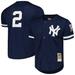 Men's Mitchell & Ness Derek Jeter Navy New York Yankees Cooperstown Collection Mesh Batting Practice Button-Up Jersey