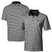 Men's Cutter & Buck Black Las Vegas Raiders Helmet Forge Tonal Stripe Stretch Polo