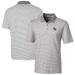 Men's Cutter & Buck Silver Las Vegas Raiders Helmet Forge Tonal Stripe Stretch Polo