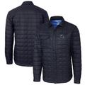 Men's Cutter & Buck Heather College Navy Seattle Seahawks Helmet Rainier PrimaLoft Eco Insulated Quilted Button-Up Shacket