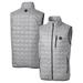 Men's Cutter & Buck Silver Minnesota Vikings Helmet Rainier PrimaLoft Eco Insulated Full-Zip Puffer Vest