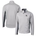 Men's Cutter & Buck Gray Detroit Lions Helmet Navigate Softshell Full-Zip Jacket