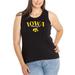 Women's Black Iowa Hawkeyes Hannah High Neck Tank Top