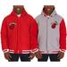 Men's JH Design Red/Gray Miami Heat Two-Tone Reversible Fleece Hooded Jacket