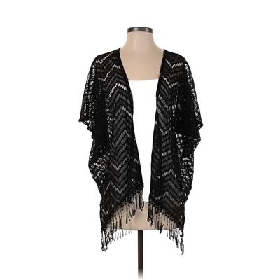 Miken Clothing Co. Kimono: Black Chevron Tops - Women's Size Small
