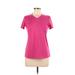 Reebok Active T-Shirt: Pink Solid Activewear - Women's Size Medium