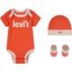 Kurzarmbody LEVI'S KIDS "Neugeborenen-Geschenkset" Gr. 1 (62/68), N-Gr, orange (koralle) Baby Bodies