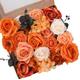 Burnt Orange Artificial Flowers 25pcs Fake Terracotta Flowers Artificial Orange Roses Box Set DIY Fall Wedding Silk Flowers Orange Roses Peony For Bouquets Bridal Shower Centerpieces Party Decoration