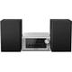 Panasonic SC-PM704EG-S Kompaktes Micro HiFi Stereosystem mit CD, DAB+/FM Radio, USB und Bluetooth, 80W Lautsprechern, Bassregelung, Silber