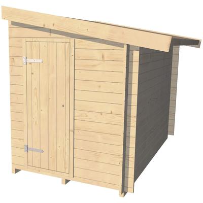 Anbauschrank WEKA, beige (naturbelassen), B:180cm H:205cm T:224cm, Schränke, Anbauschuppen für Klassisches Stecksystemtem Gr.1, 28 mm