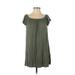 Forever 21 Casual Dress - Popover: Green Solid Dresses - Women's Size Small