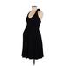 Boden Casual Dress - Wrap: Black Solid Dresses - Women's Size 6 Petite