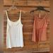 J. Crew Tops | Bundle: J Crew White Cotton Tank W/%Silk Ruffle & Pta Red/Brown Cotton Tank L | Color: White | Size: L