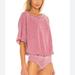 Free People Tops | Free People Cozy Girl Oversized T-Shirt Bodysuit Small Winding Roads Color | Color: Pink/Red | Size: S