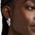 Anthropologie Jewelry | New~ Anthropologie Shashi "Alisa Stud" Pave Leaf Earrings | Color: Silver | Size: Os