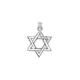 Men's Double Star of David Necklace in 9ct White Gold