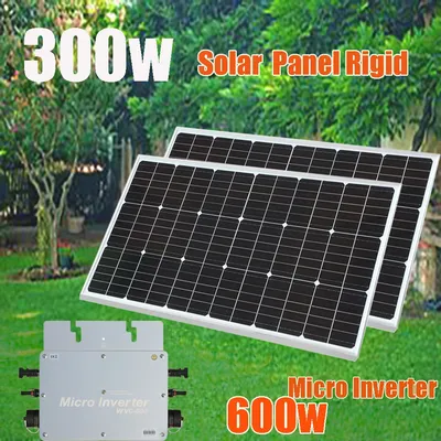 Panneau solaire rigide 300W 300W 220V micro grille Sicile système Plug and Play support de