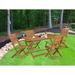 East West Furniture Patio Dining Set Consist of a Outdoor Dining Table and Folding Arm Chairs, Natural Oil(Pieces Options)