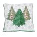 HGTV-18x18" Embroidered Forest Pillow,Off White,Green