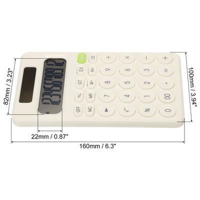 Desktop Basic Calculator with 12 Digit LCD Display, Battery Powered, White