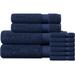 Delara Organic Cotton Luxuriously Plush Bath Towel 10 Piece Set |GOTS & OEKO-TEX Certified |650 GSM Long Staple|Soft & Quick Dry