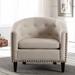 MDF Seat linen Fabric Tufted Barrel ChairTub Chair for Living Room Bedroom Club Chairs, Easy Assemble