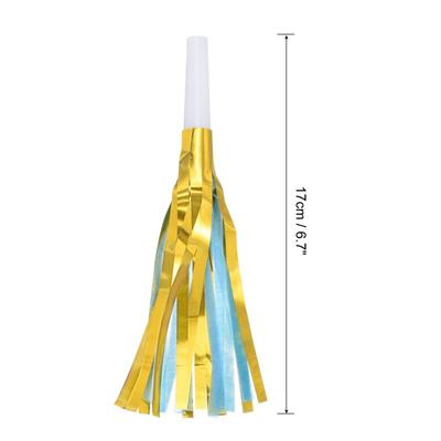 24Pcs Glitter Metallic Fringed Party Noise Maker Blowouts Whistle