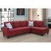 Red/Brown Sectional - Lark Manor™ 97" Wide Right Hand Facing Sofa & Chaise Linen | 33.1 H x 97 W x 66.5 D in | Wayfair