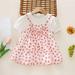 Herrnalise Toddler Baby Girl Summer Dress Short Sleeve Crew Neck SunDress Floral Print Bowknot Seaside Beach Dress One Piece Outfits Mid-length Skirt ï¼ˆ1-5Years)Red