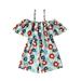 Mubineo 4th of July Kids Girls Playsuit Flower Print Ruffles Boat Neck Sleeveless Cami Jumpsuits Summer Casual Clothes Bodysuits Romper
