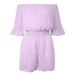 Vedolay Plus Size Jumpsuits For Women Women Sleeveless Crew Neck Bodysuit Cut Out Side Unitard Romper Jumpsuit Purple XXL
