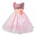 Little Girls Sequin Tulle Mesh Dress Sleeveless Flower Ball Gown Party Dress Tulle Prom Bridesmaid Birthday Party Dress Size 4-5 Years