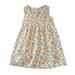 Rovga Fashion Dresses For Girls Summer Dress Casual Princess Dresses Sleeveless Floral Print Kids Cotton Beach Dress