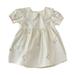 Baby Girls Bodysuits Girls Summer Embroidered Lapel Lace Short Sleeve A Line Knee Length Dress For 4-5 Years