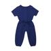 Asashitenel Infant Baby Boys Girls One Piece Romper Summer Short Sleeve Playsuits Sunsuits Long Pants Jumpsuit