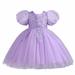 Savings Clearance 2024! Funicet Toddler Girls Summer Dresses Sleeveless Round Collar Printed Dresses Embroidery Mesh Gauze Dresses Princess Dresses