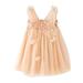 Savings Clearance 2024! Funicet Baby Girls Summer Slip Dresses Cute Mesh Elegant Flower Wing Suspenders Dresses Casual Flowy Dresses